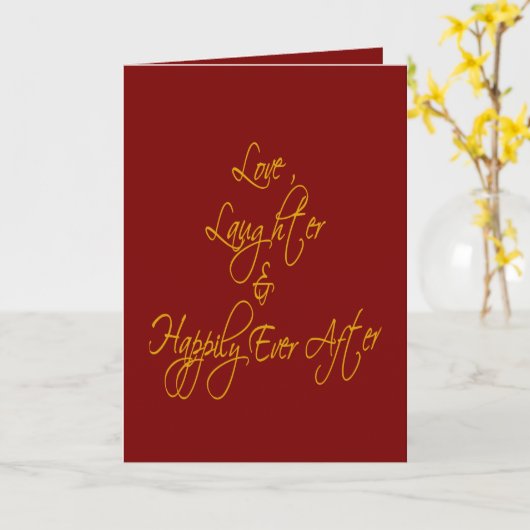 Love Laughter And Happily Ever After Romantic  カード (黄色い花)