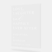 Love, Laughter & Happily Ever After Custom Wedding アクリルサイン (傾斜)