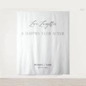 Love Laughter Happily Ever After Wedding Backdrop タペストリー (正面)