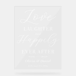 Love Laughter & Happily Ever After Wedding Welcome アクリルサイン