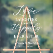 Love Laughter & Happily Ever After Wedding Welcome アクリルサイン (ニュートラル)