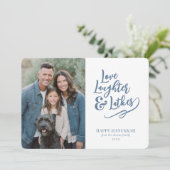 Love Laughter Latkes Hanukkah Photo シーズンカード (スタンド正面)