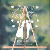 Love & Laughter Personalized Wedding Reception アクリルサイン (ニュートラル)