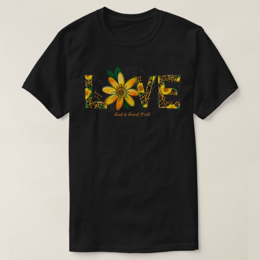 LOVE Leopard and Sunflowers, John 316 Christian Sc Tシャツ (デザイン正面)