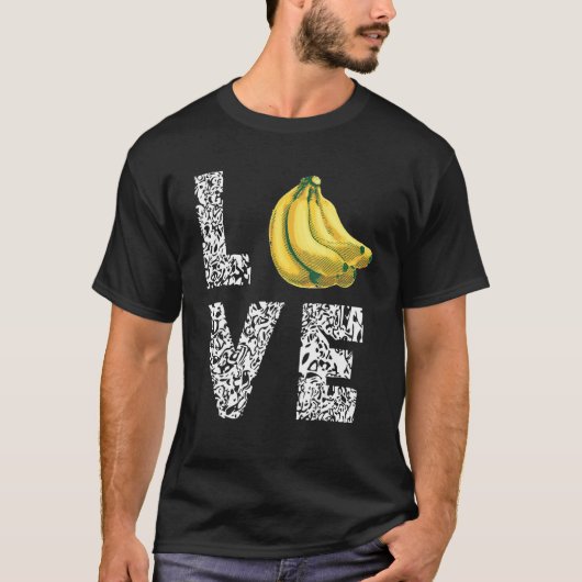 Love Leopard Banana Vegan Food Summer Fruit Vegeta Tシャツ (正面)
