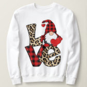 Love Leopardo Buffalo Paild Gnome Valentine´s Day スウェットシャツ (デザイン正面)