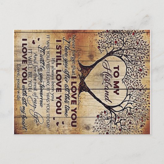 Love Letter To Husband | Special Gift For Man | ポストカード (正面)
