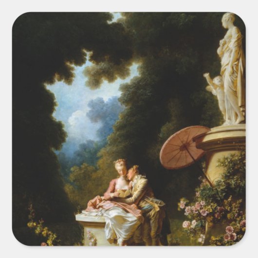 Love Letters by Jean Honore Fragonard スクエアシール (正面)