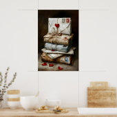 Love Letters Printable Wall Art – Vintage Romantic ポスター (キッチン)