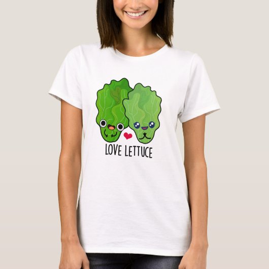 Love Lettuce Funny Veggie Pun Tシャツ (正面)