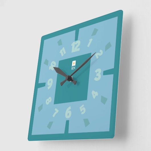 LOVE LEX RELAXING BY MASANSER PIXELAT スクエア壁時計 (傾斜)