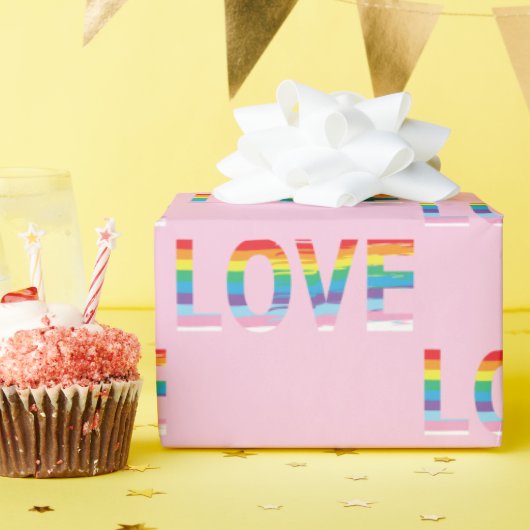 LOVE LGBTQIAレインボー、プライドクール手紙 ラッピングペーパー (誕生日パーティー)