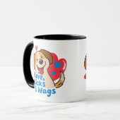 Love, Licks & Wags Happy Smiling Dog Lover Coffee マグカップ (正面左)