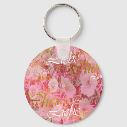 Love,liebe,kara,cher,karee,querido,文字,バラ，祭典 キーホルダー (正面)