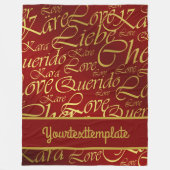 Love,liebe,kara,cher,karee,querido,文字,バラ，祭典 フリースブランケット (正面)