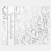 Love,liebe,kara,cher,karee,querido,文字,バラ,祭典 フリースブランケット (正面(横))