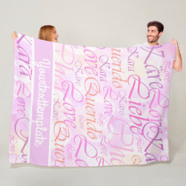 Love,liebe,kara,cher,karee,querido,文字,バラ,祭典 フリースブランケット