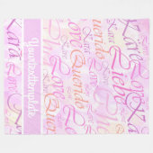 Love,liebe,kara,cher,karee,querido,文字,バラ,祭典 フリースブランケット (正面(横))