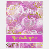 Love,liebe,kara,cher,karee,querido,文字,バラ,祭典 フリースブランケット (正面)