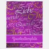 Love,liebe,kara,cher,karee,querido,文字,バラ,祭典 フリースブランケット (正面)