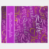 Love,liebe,kara,cher,karee,querido,文字,バラ,祭典 フリースブランケット (正面(横))