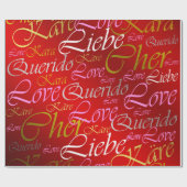 Love,liebe,kara,cher,karee,querido,文字,バラ，祭典 ラッピングペーパー (フラット)
