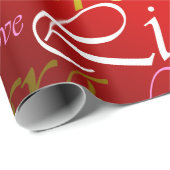 Love,liebe,kara,cher,karee,querido,文字,バラ，祭典 ラッピングペーパー (ロールコーナー)