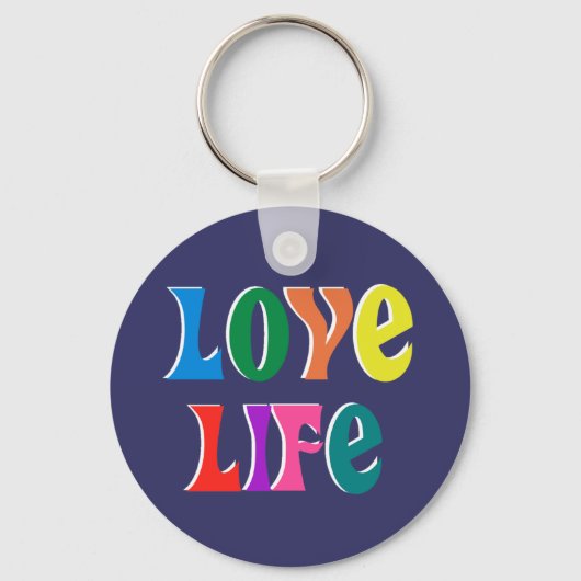 LOVE LIFE!カスタマイズ可能なクリスチャンメッセージ キーホルダー (正面)