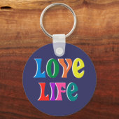 LOVE LIFE!カスタマイズ可能なクリスチャンメッセージ キーホルダー (正面)