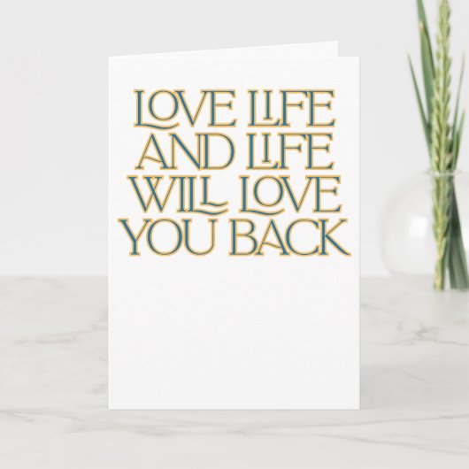 Love Life Folded Greeting Card カード (正面)