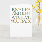 Love Life Folded Greeting Card カード (黄色い花)