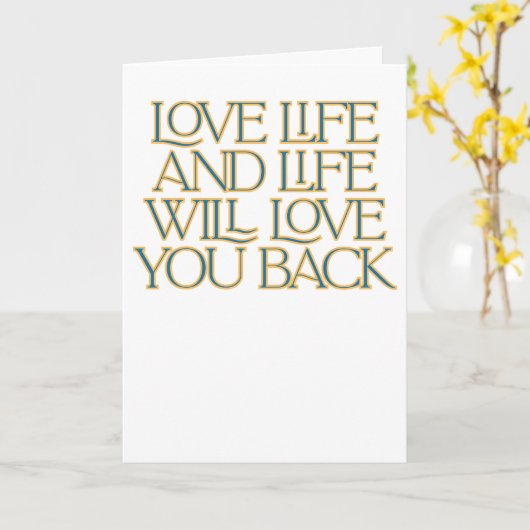 Love Life Folded Greeting Card カード (黄色い花)