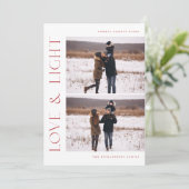 Love & Light エレガント Red 6 Photo Collageクリスマス シーズンカード (スタンド正面)