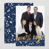 Love & Light | Faux Foil Lovely Hanukkah Photo シーズンカード (正面/裏面)