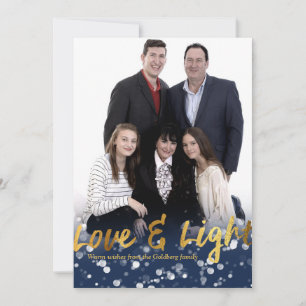 Love & Light Faux Foil Lovely Hanukkah Photo シーズンカード