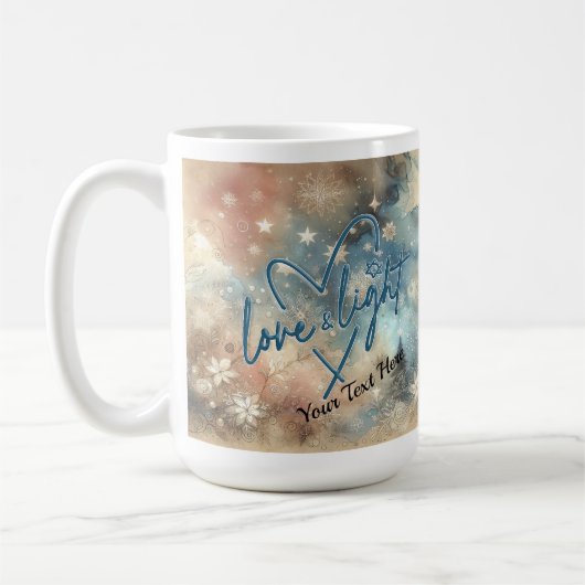 Love & Light Hanukkah Coffee Mug コーヒーマグカップ (左)
