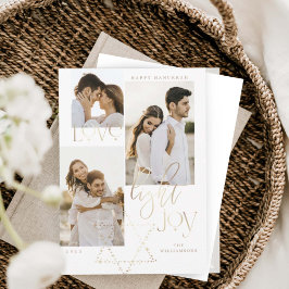 Love Light Joy Star David Hanukkahフォトコラージュ シーズンカード