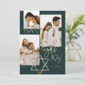 Love Light Joy Star David Hanukkahフォトコラージュ シーズンカード (スタンド正面)