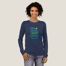 Love Light Latkes Hanukkah Long Women's shirt トライブレンドＴシャツ