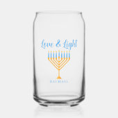 Love & Light Personalized Hanukkah Menorah Gift ガラス缶 (正面)