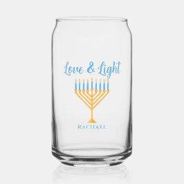 Love & Light Personalized Hanukkah Menorah Gift ガラス缶