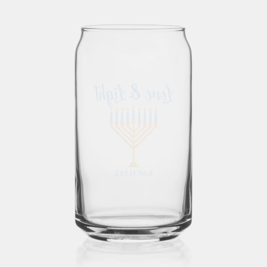 Love & Light Personalized Hanukkah Menorah Gift ガラス缶 (裏面)