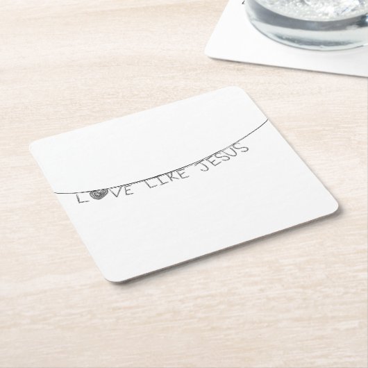 Love Like Jesus スクエアペーパーコースター (アングル)