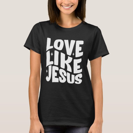 Love Like Jesus Christian Bible Verse Preppy Tシャツ (正面)