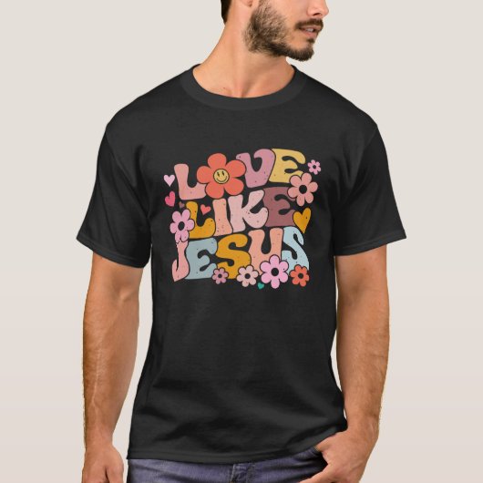 Love Like Jesus Christian Bible Verse Trendy Flora Tシャツ (正面)