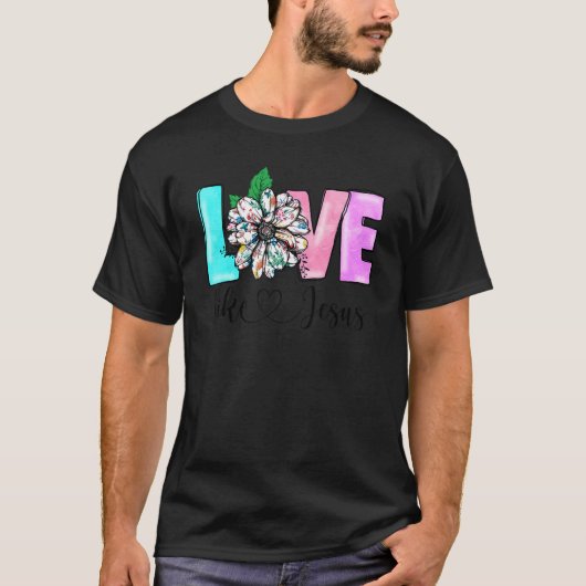 Love Like Jesus Christian Faith Bible God Prayer R Tシャツ (正面)