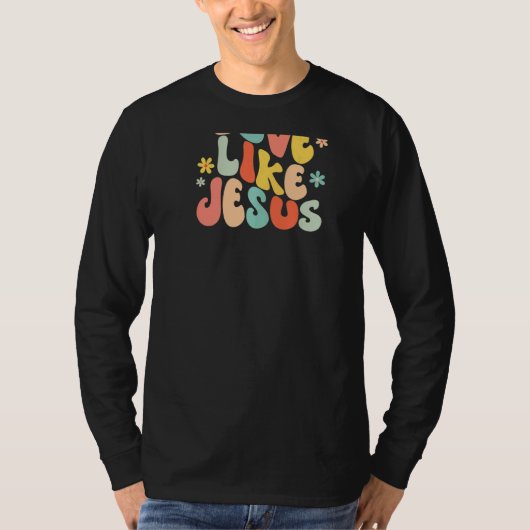 Love Like Jesus Christian Trendy Words on Back Tシャツ (正面)