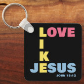 Love Like Jesus - John 15:12 Women's Christian キーホルダー (正面)