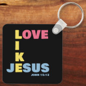 Love Like Jesus - John 15:12 Women's Christian キーホルダー (裏面)