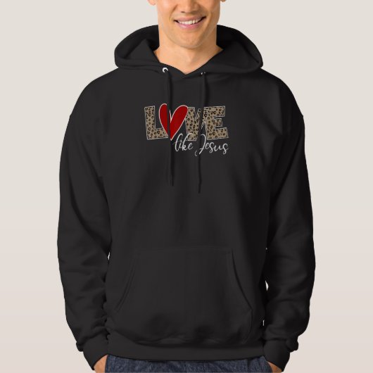 Love Like Jesus Leopard Print パーカ (正面)